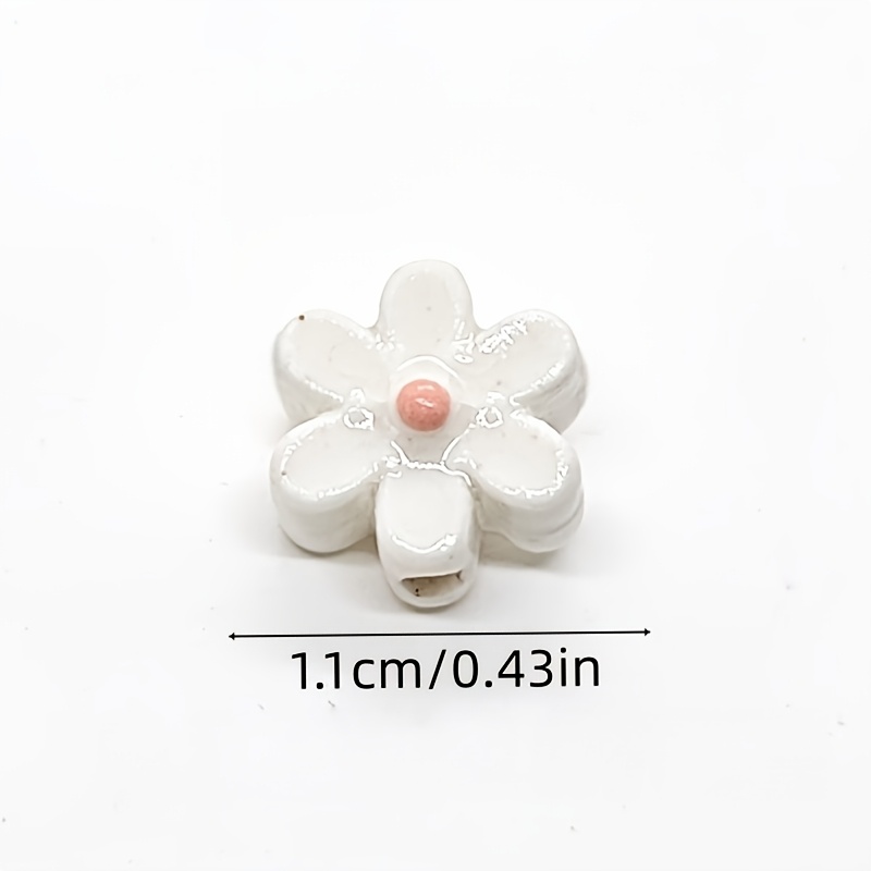 20pcs 3D Blooming Pendant Ceramic Beads for Jewelry Making